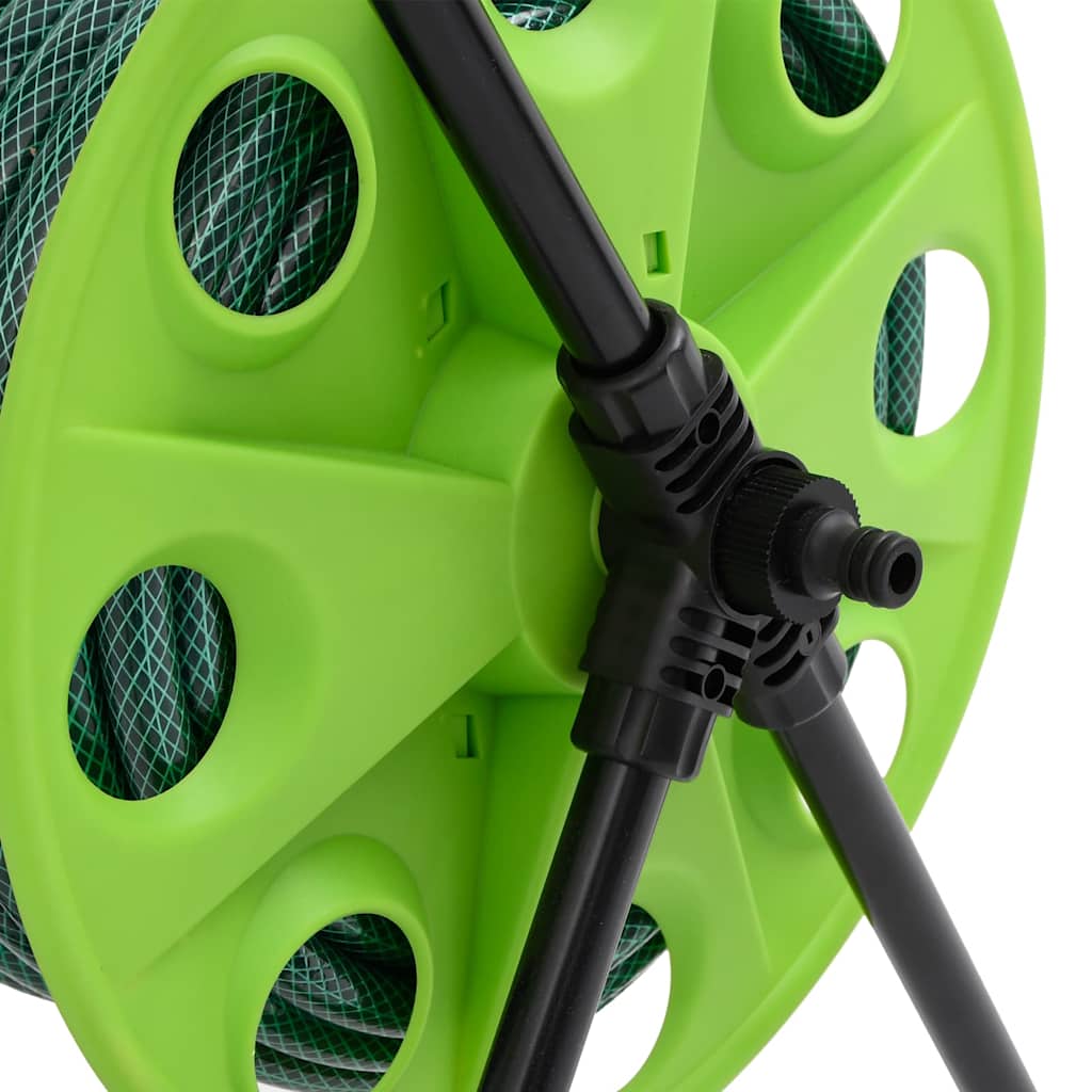 Green Hose Reel Cart with Hose Fitting Set 0,75" 20 m PVC