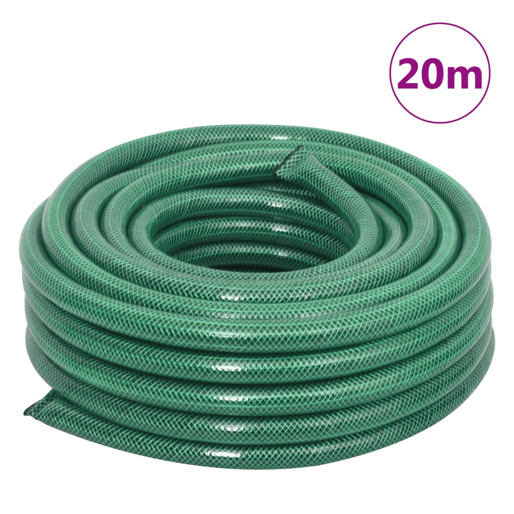 vidaXL Green Hose Reel Cart with Hose Fitting Set 0.75" 20 m PVC