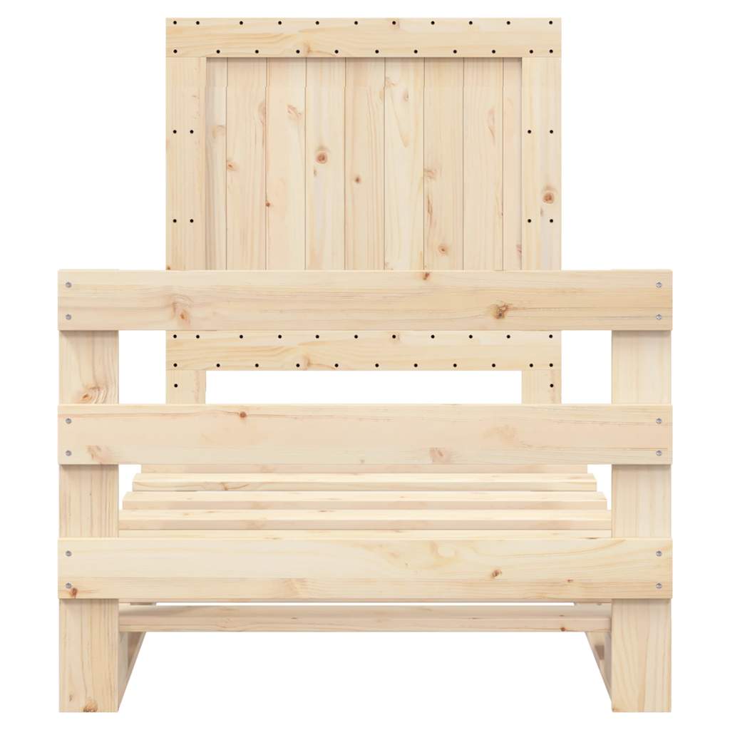 Bed Frame without Mattress with Headboard 90x200 cm Solid Wood
