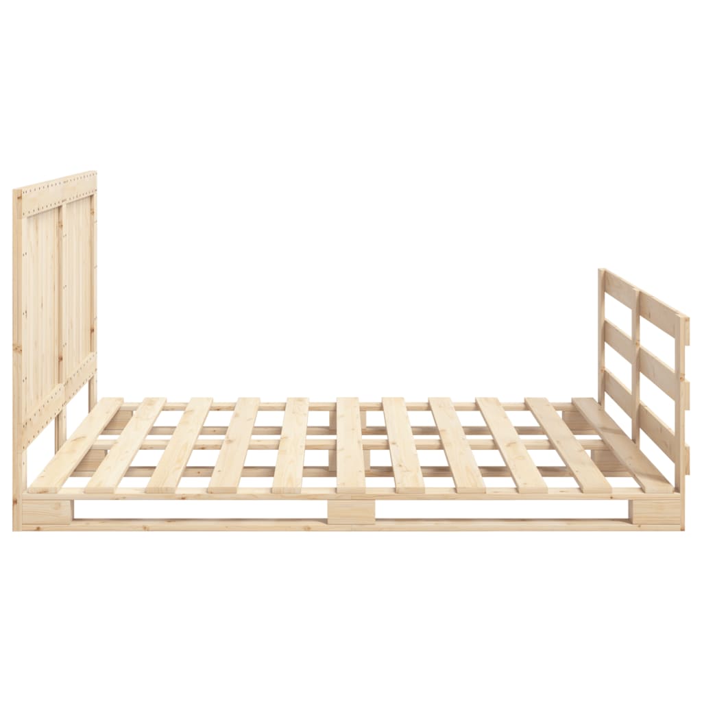 vidaXL Bed Frame without Mattress with Headboard 180x200 cm Super King Solid Wood