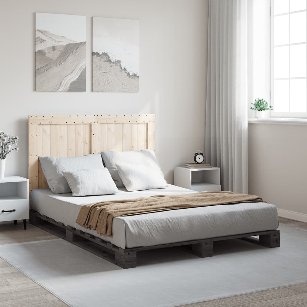 vidaXL Bed Frame without Mattress  Grey 160x200 cm Solid Wood Pine