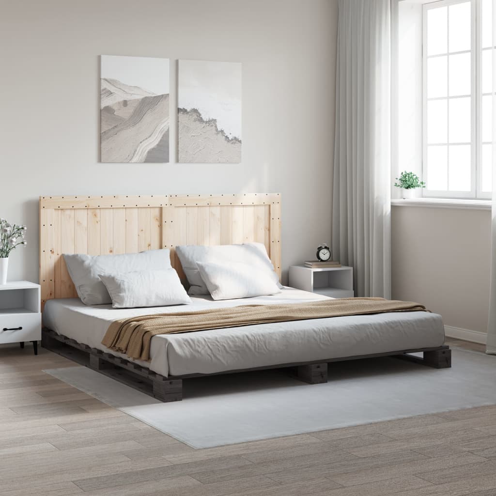 vidaXL Bed Frame without Mattress  Grey 200x200 cm Solid Wood Pine