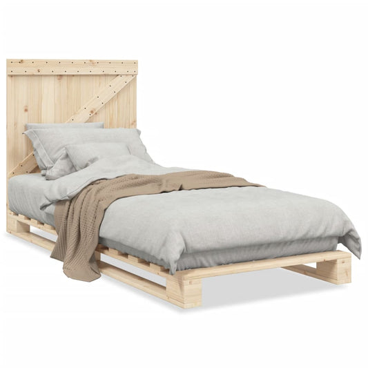 vidaXL Bed Frame without Mattress with Headboard 90x200 cm Solid Wood