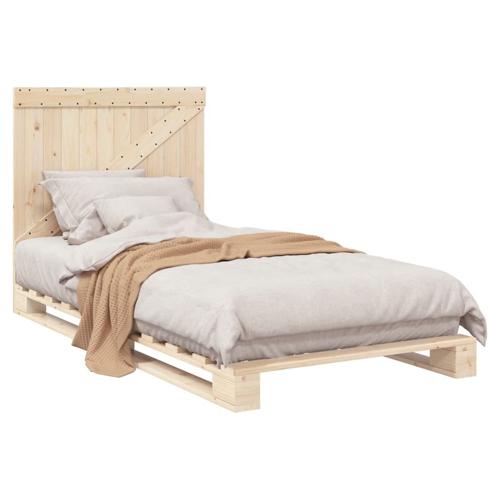 vidaXL Bed Frame without Mattress with Headboard 100x200 cm Solid Wood