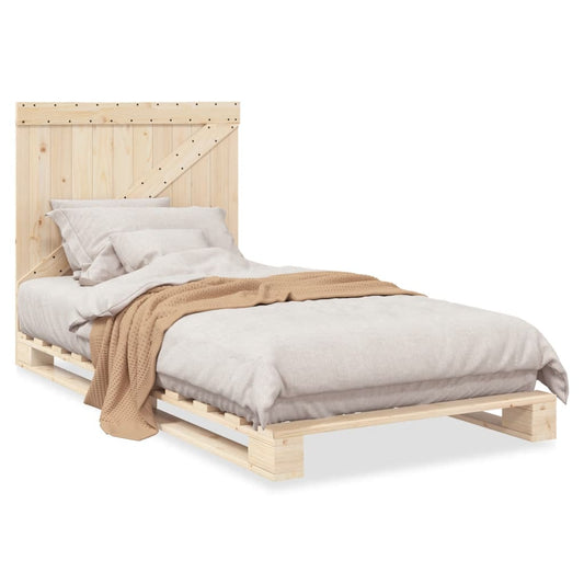 vidaXL Bed Frame without Mattress with Headboard 100x200 cm Solid Wood