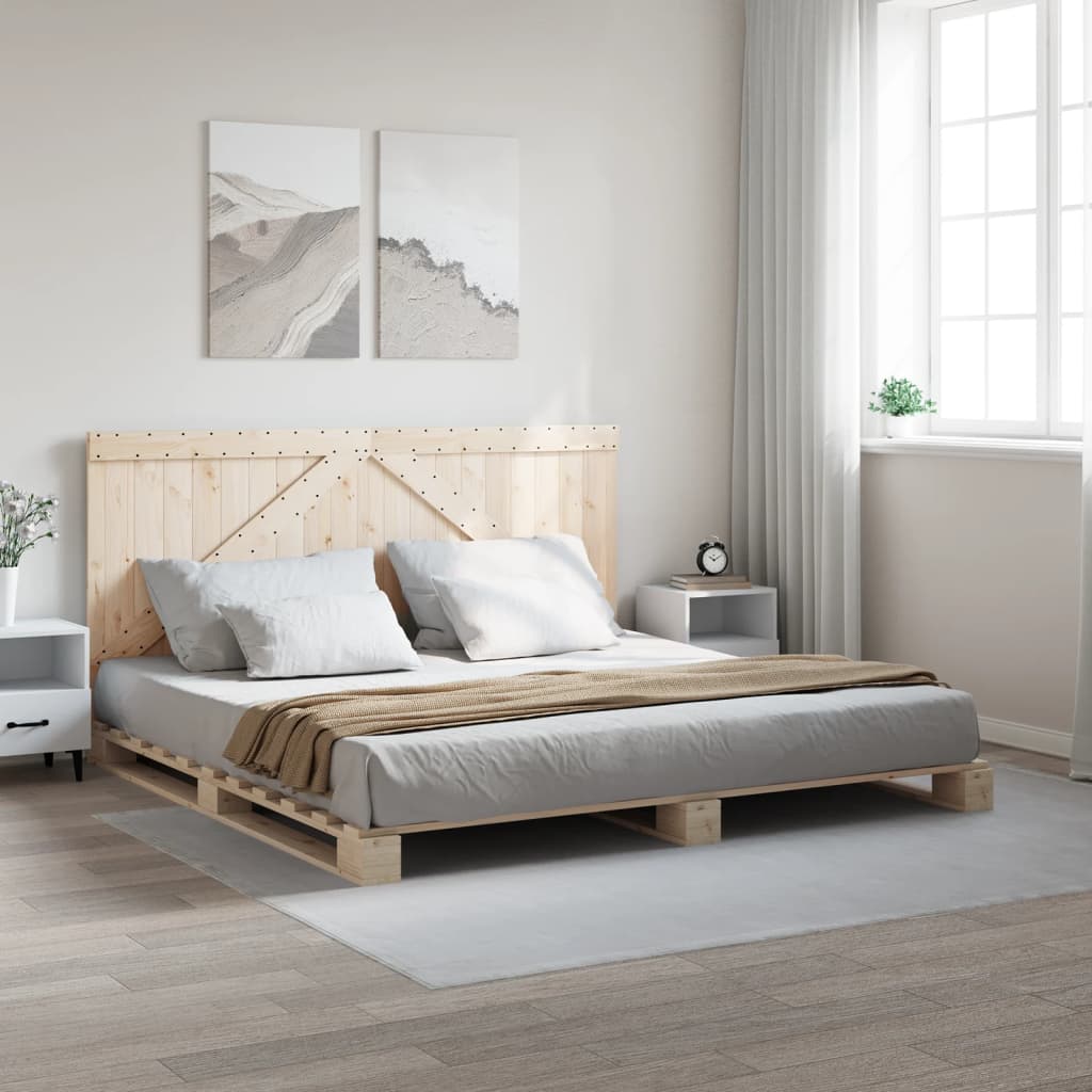 vidaXL Bed Frame without Mattress with Headboard 200x200 cm Solid Wood