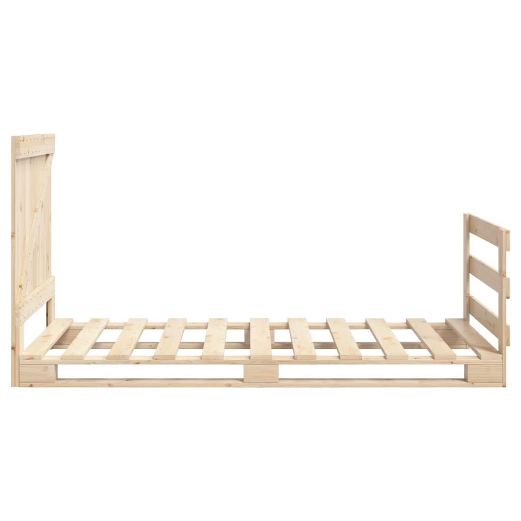 vidaXL Bed Frame without Mattress with Headboard 90x200 cm Solid Wood