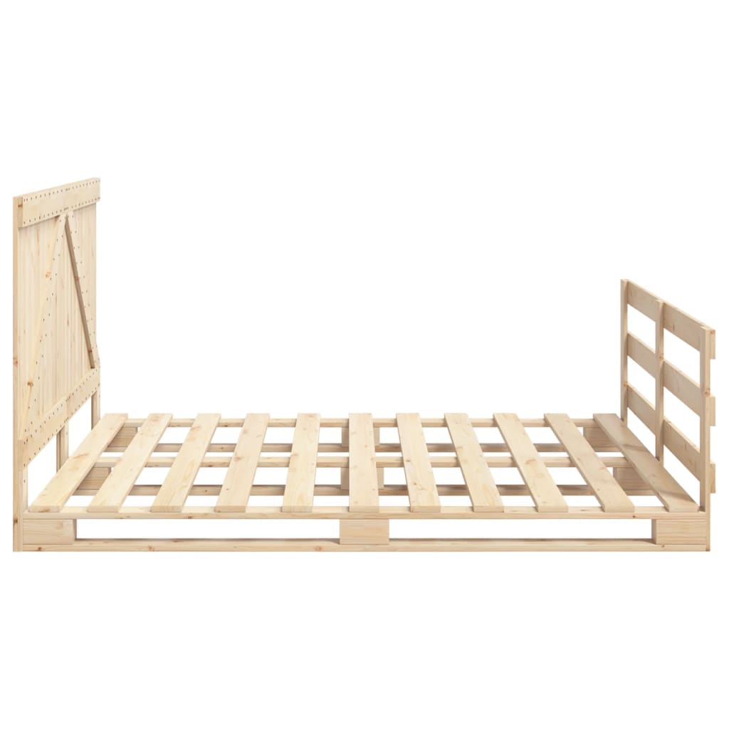 vidaXL Bed Frame without Mattress with Headboard 200x200 cm Solid Wood