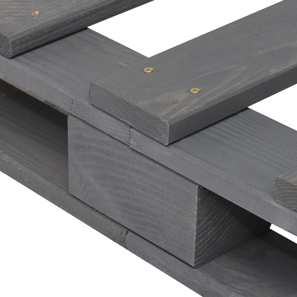 Bed Frame without Mattress  Grey 90x200 cm Solid Wood Pine