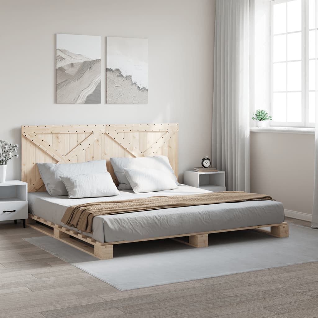 vidaXL Bed Frame without Mattress with Headboard 200x200 cm Solid Wood