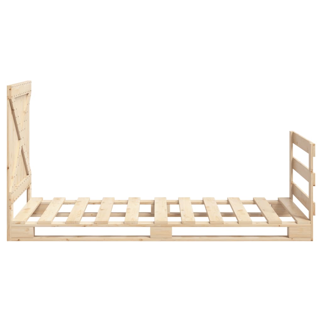 vidaXL Bed Frame without Mattress with Headboard 100x200 cm Solid Wood