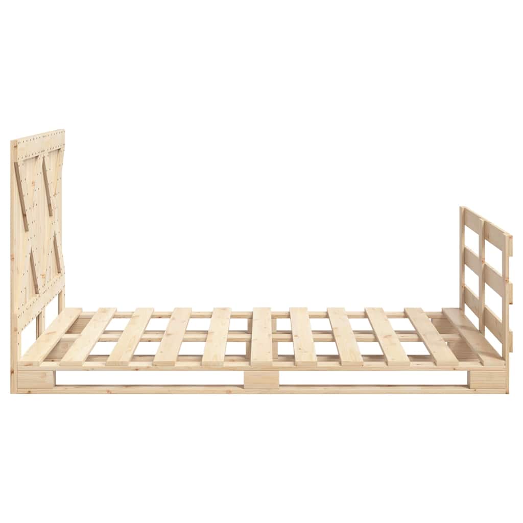 Bed Frame without Mattress with Headboard 160x200 cm Solid Wood