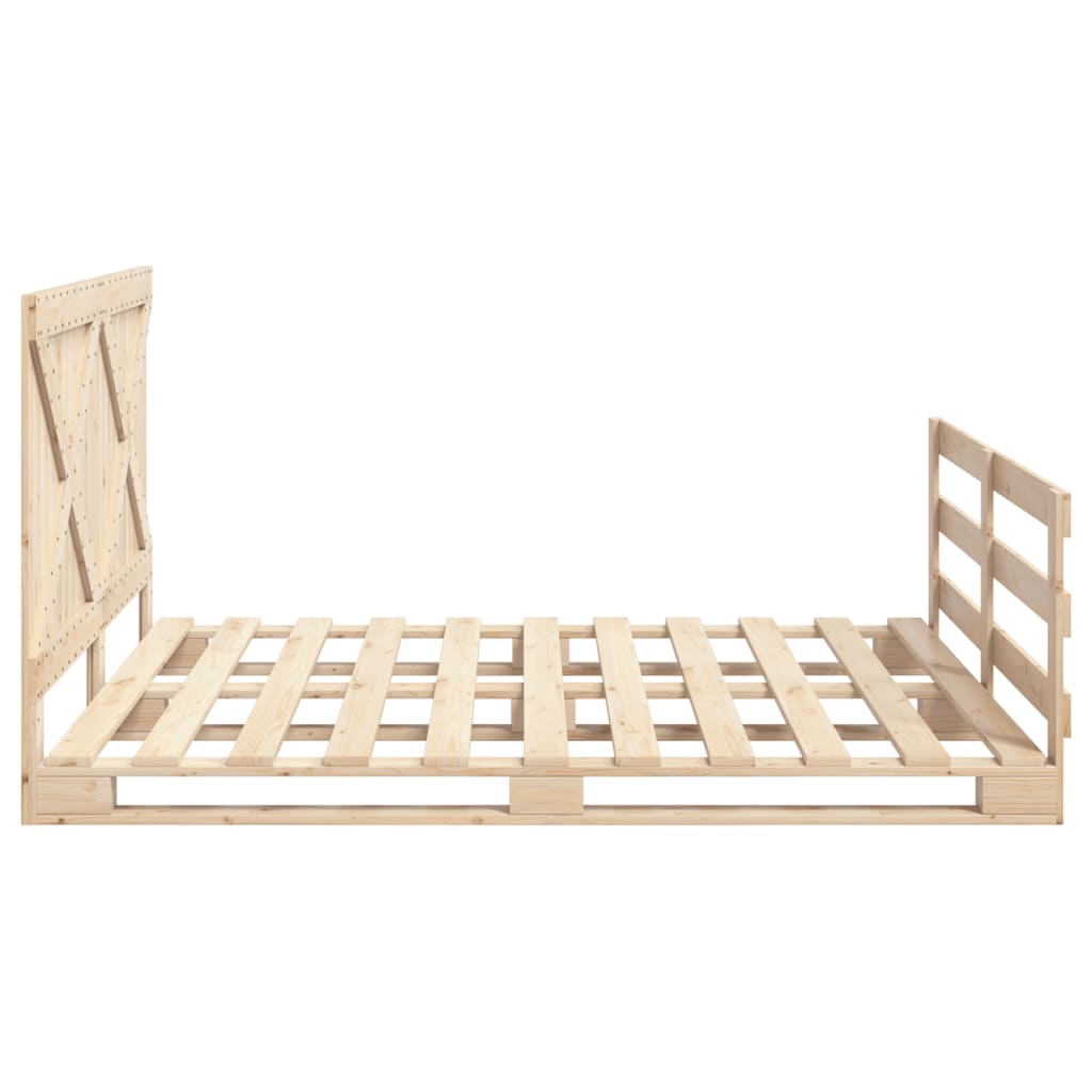 vidaXL Bed Frame without Mattress with Headboard 200x200 cm Solid Wood