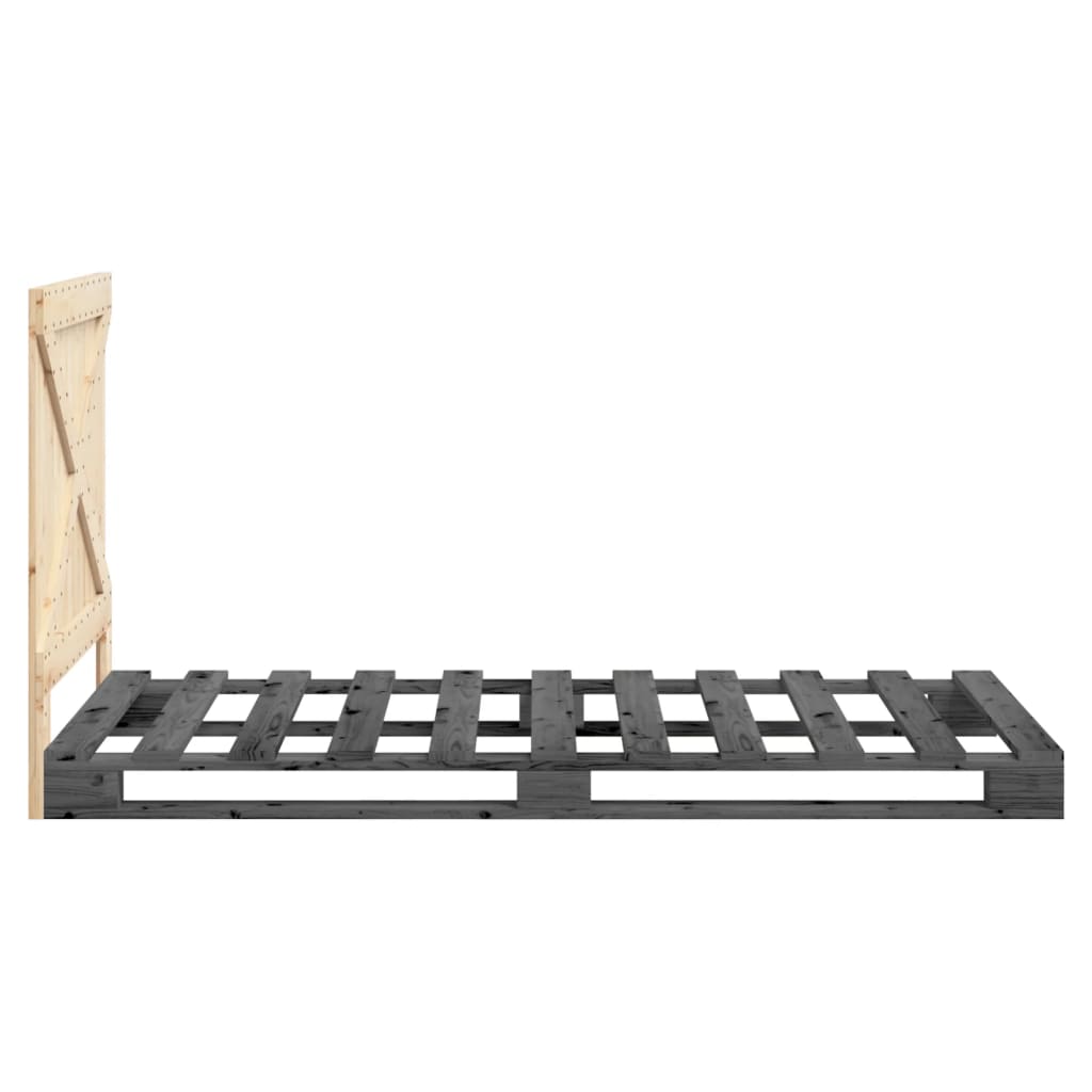 vidaXL Bed Frame without Mattress  Grey 100x200 cm Solid Wood Pine