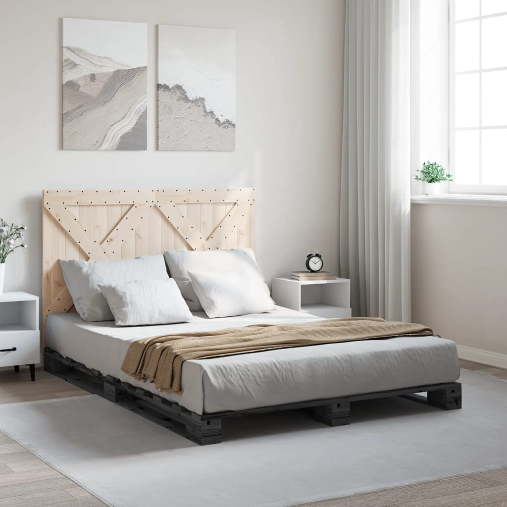 vidaXL Bed Frame without Mattress  Grey 160x200 cm Solid Wood Pine