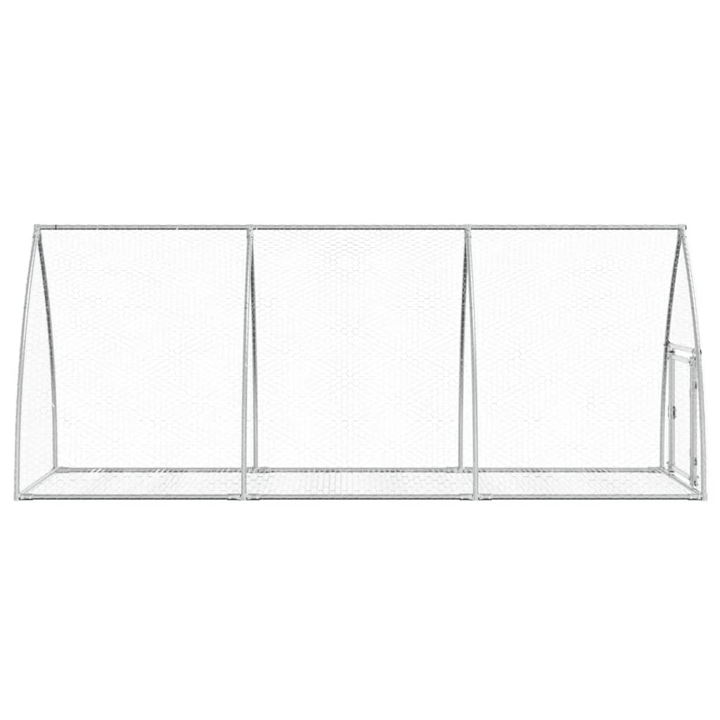 vidaXL Rabbit Hutch Silver 300x105x120 cm Galvanised Steel