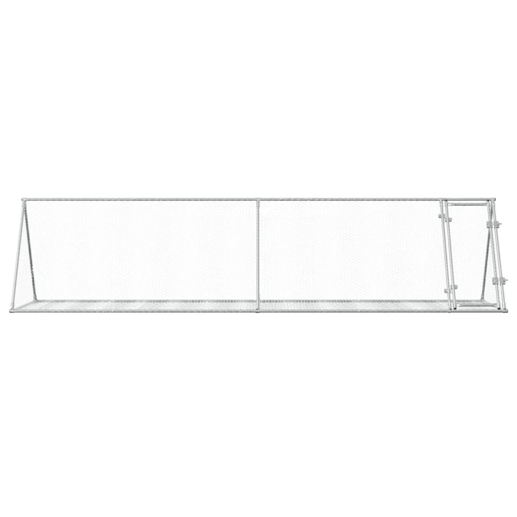 vidaXL Rabbit Hutch Silver 400x105x91 cm Galvanised Steel