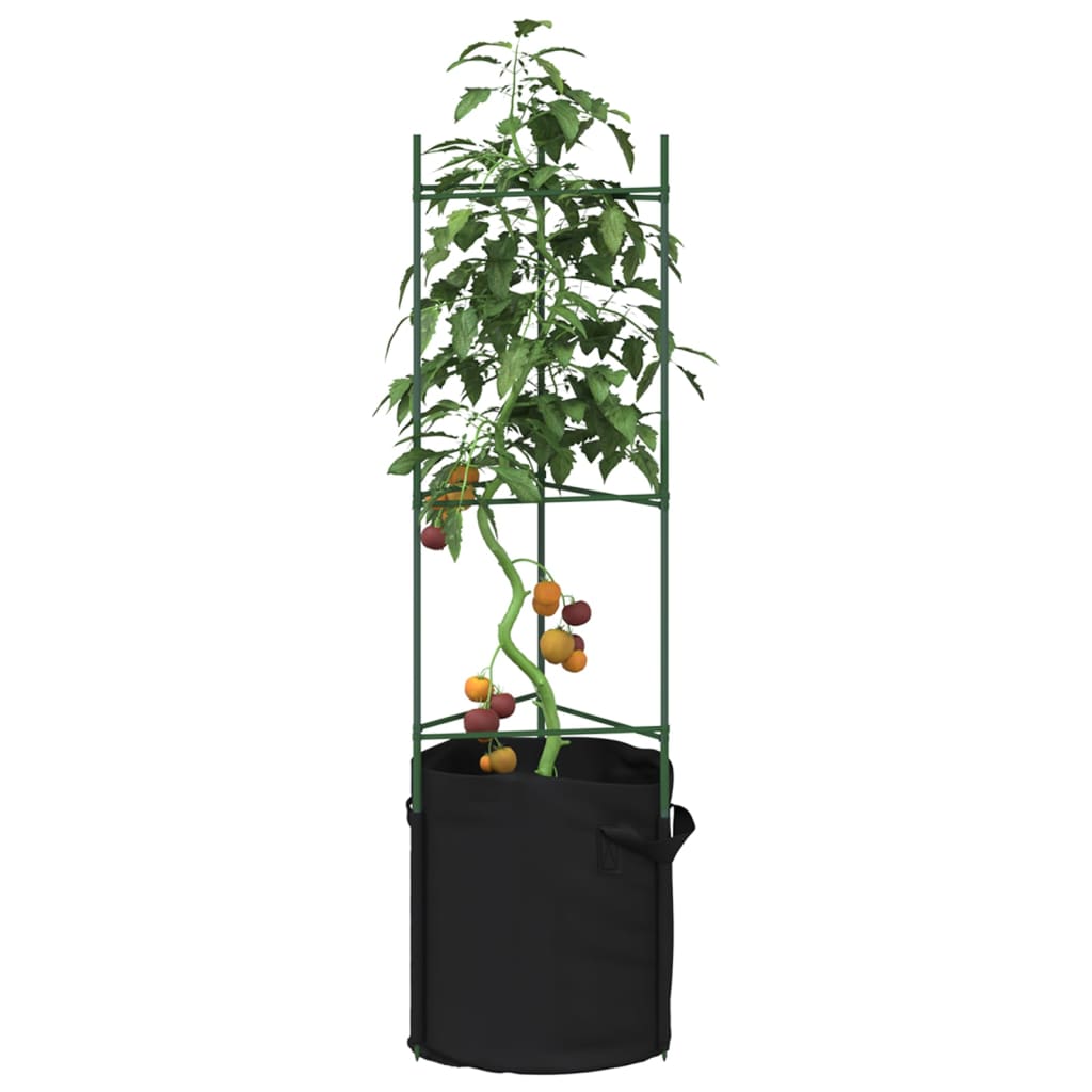 vidaXL Tomato Cages with Plant Bags 8 pcs 116 cm Steel and PP