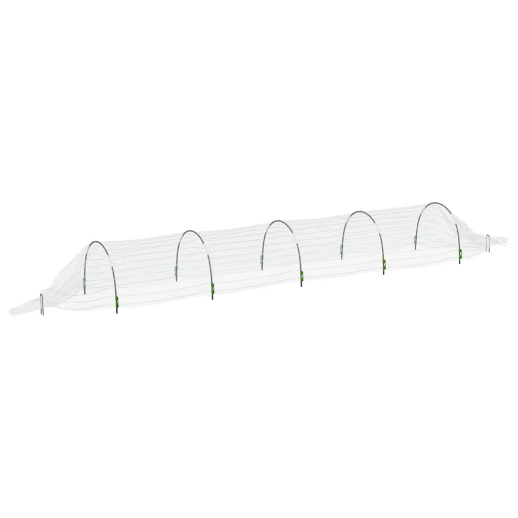 vidaXL Netting Tunnels 2 pcs 1.5x5 m Fibreglass and PP