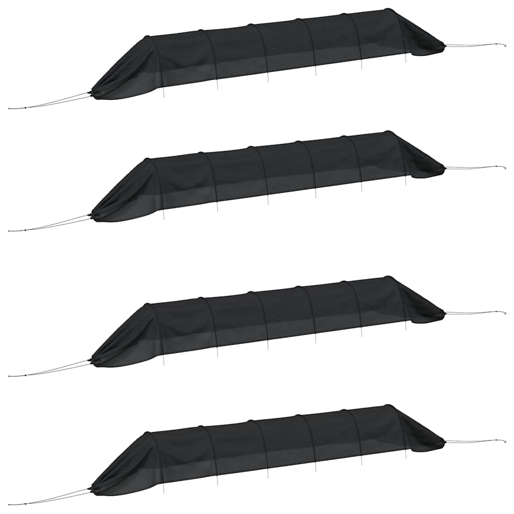 Netting Tunnels 4 pcs Black Steel and Polyethylene