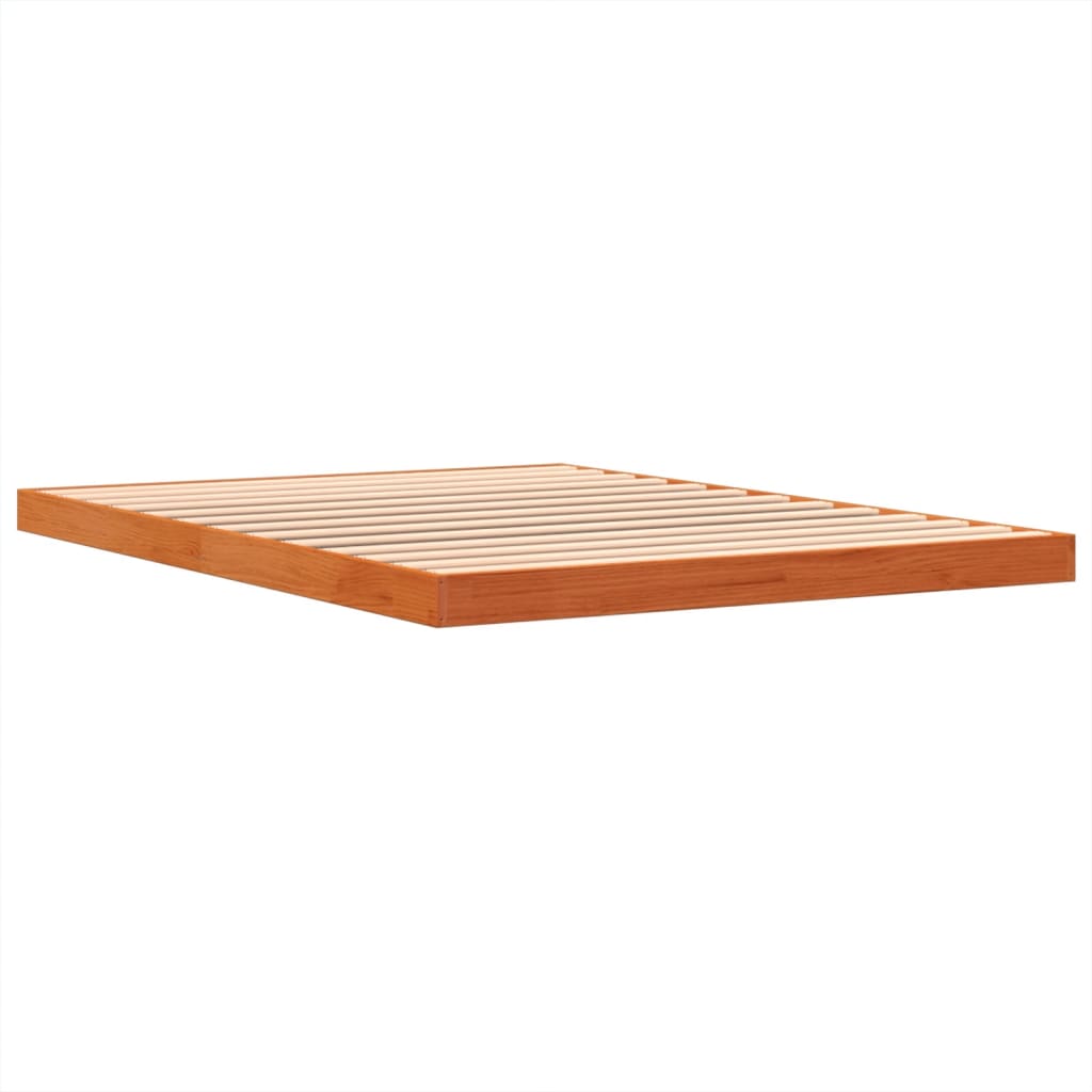 vidaXL Bed Frame without Mattress Wax Brown 140x190 cm Solid Wood Pine