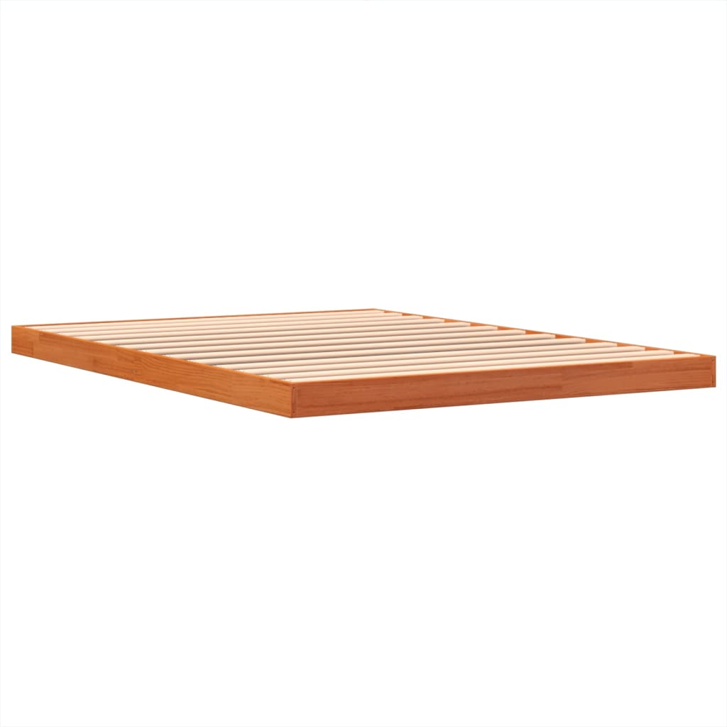 vidaXL Bed Frame without Mattress Wax Brown 140x190 cm Solid Wood Pine