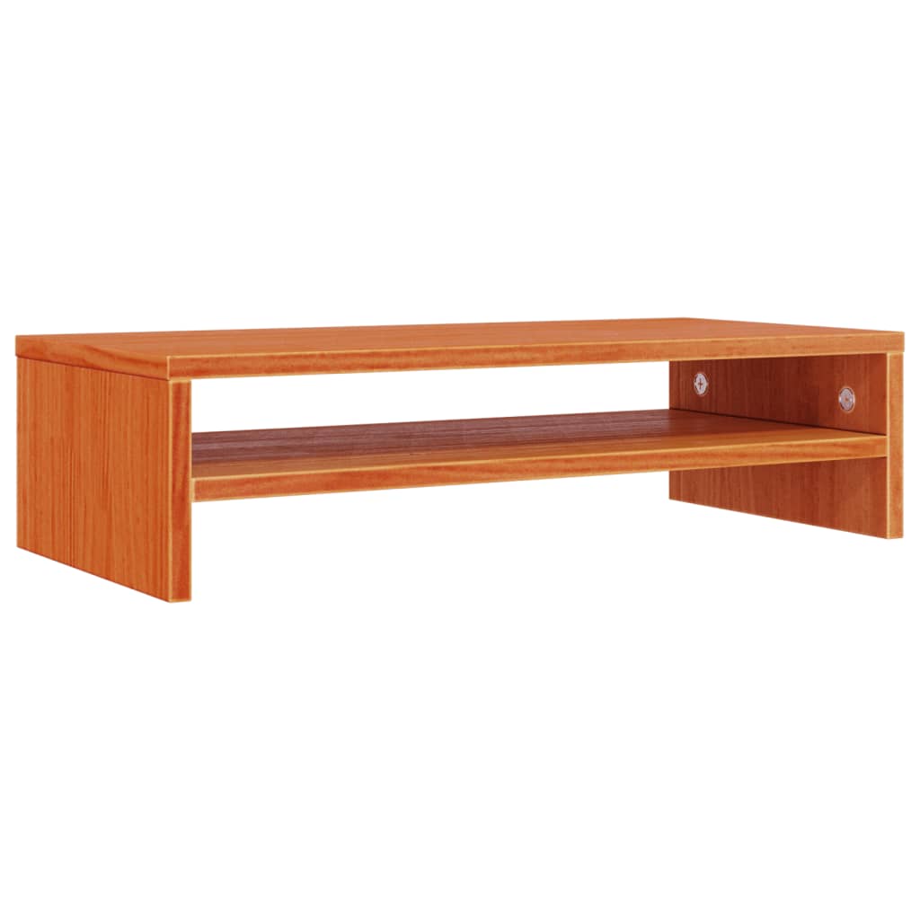 vidaXL Monitor Stand Wax Brown 50x24x13 cm Solid Wood Pine