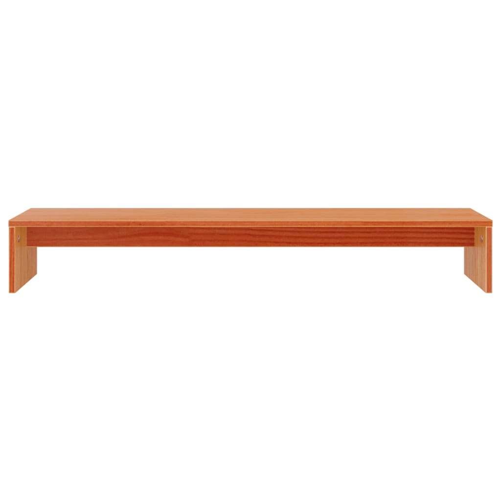 Monitor Stand Wax Brown 100x27x15 cm Solid Wood Pine