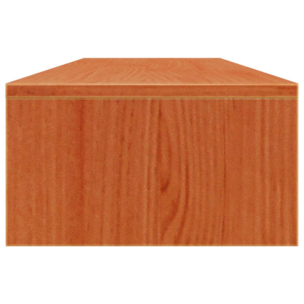 Monitor Stand Wax Brown 100x27x15 cm Solid Wood Pine