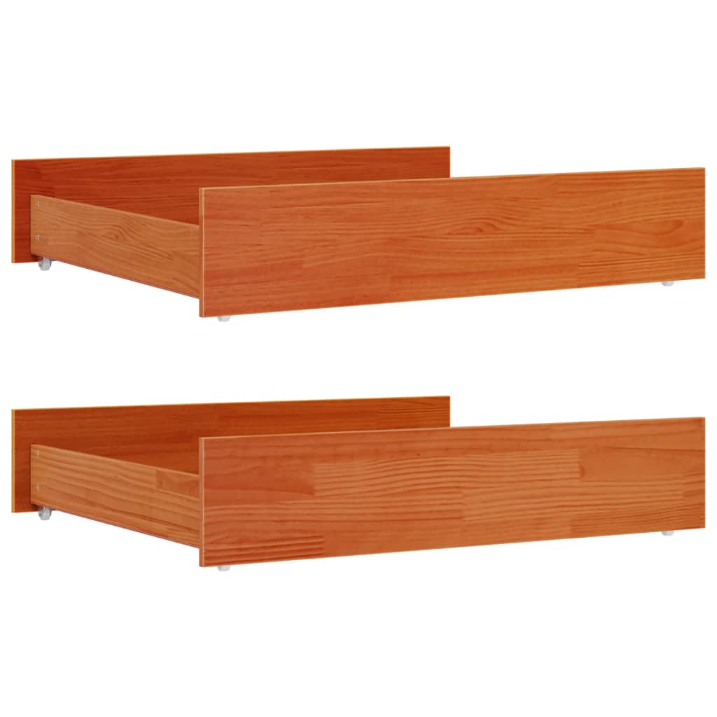 vidaXL Bed Drawers 2 pcs Wax Brown Solid Wood Pine