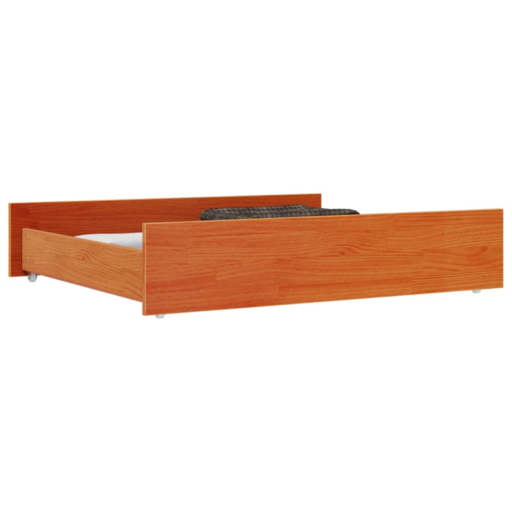 vidaXL Bed Drawers 2 pcs Wax Brown Solid Wood Pine