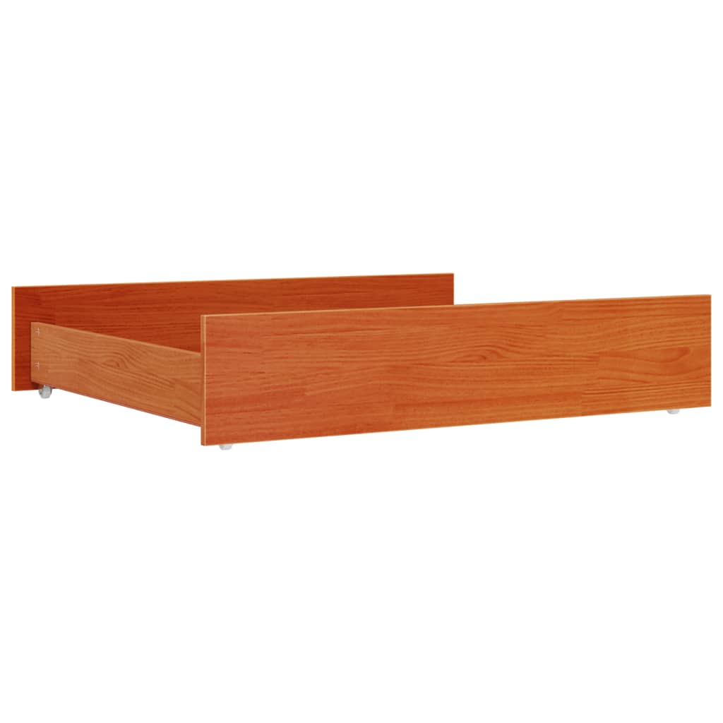 vidaXL Bed Drawers 2 pcs Wax Brown Solid Wood Pine