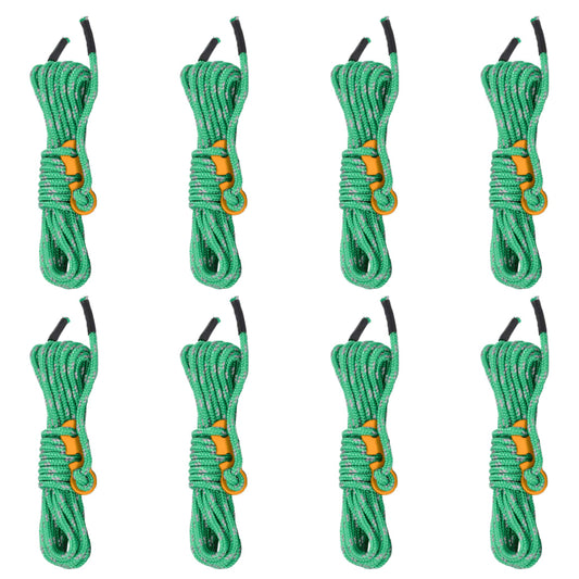 vidaXL Tent Guy Ropes with Spanners Reflective 8 pcs 4 m 4 mm