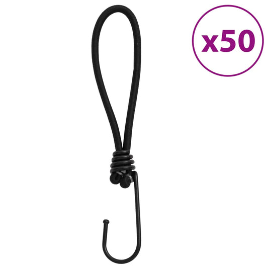 vidaXL Bungee Cord with Hooks 50 pcs 17 cm