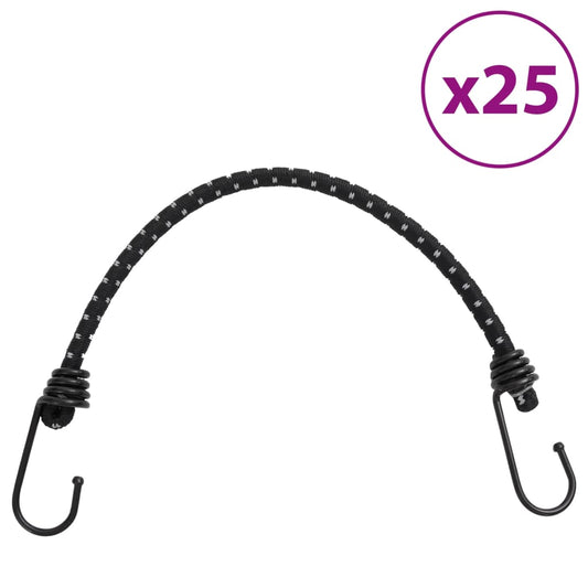 vidaXL Bungee Cords with Reflective Strips and Hooks 25 pcs 38 cm