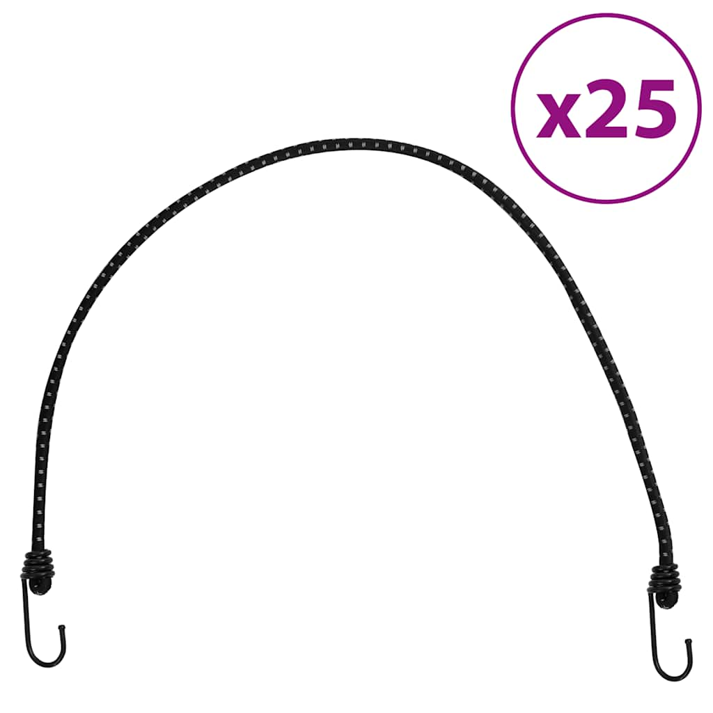 vidaXL Bungee Cords with Reflective Strips and Hooks 25 pcs 88 cm