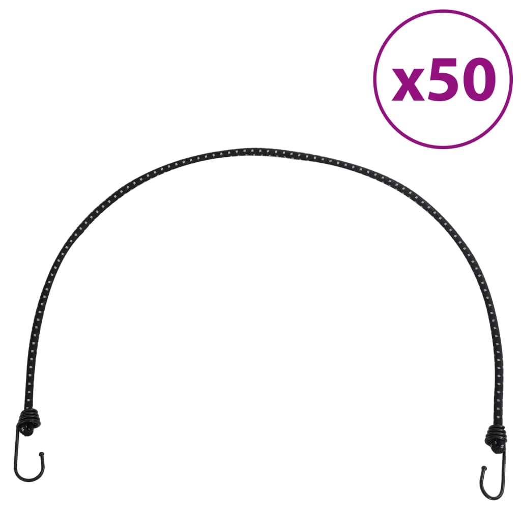 vidaXL Bungee Cords with Reflective Strips and Hooks 50 pcs 100 cm