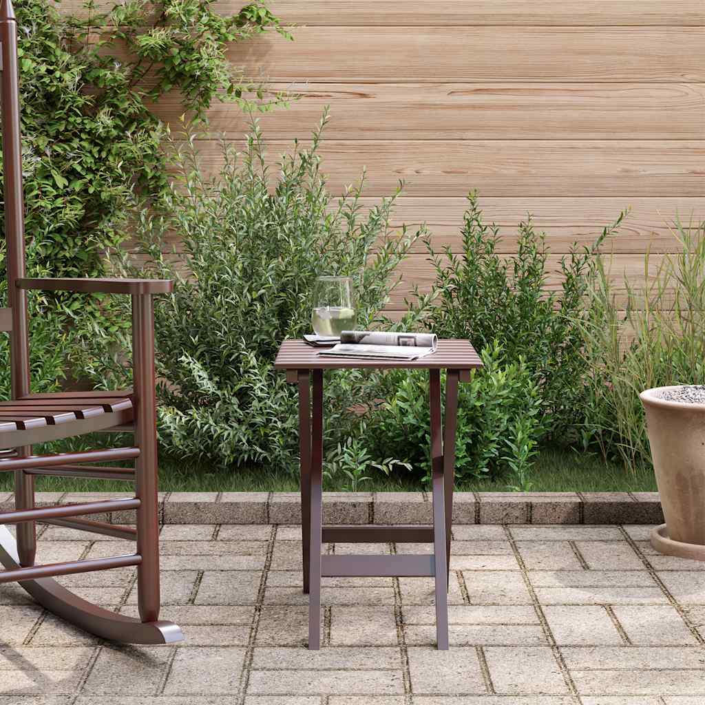 Side Table Foldable Brown Solid Wood Poplar