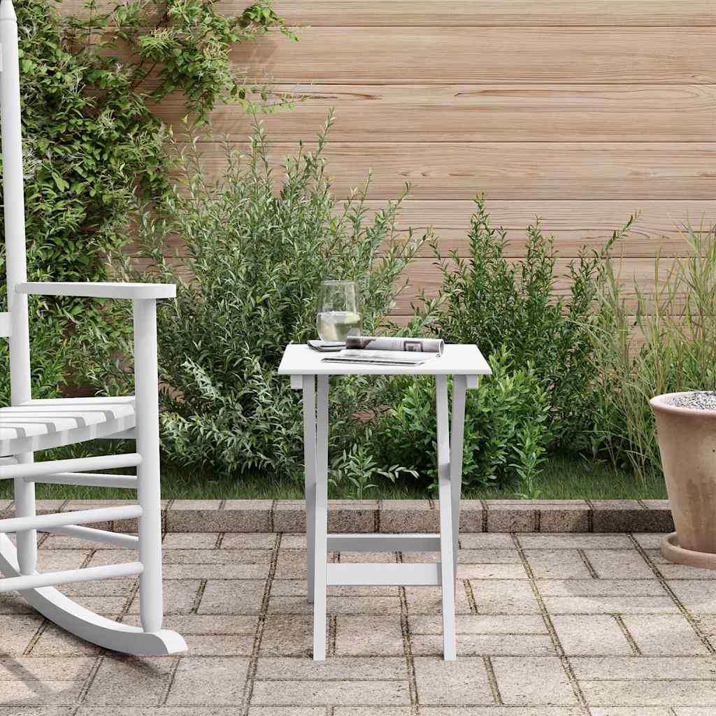Side Table Foldable White Solid Wood Poplar