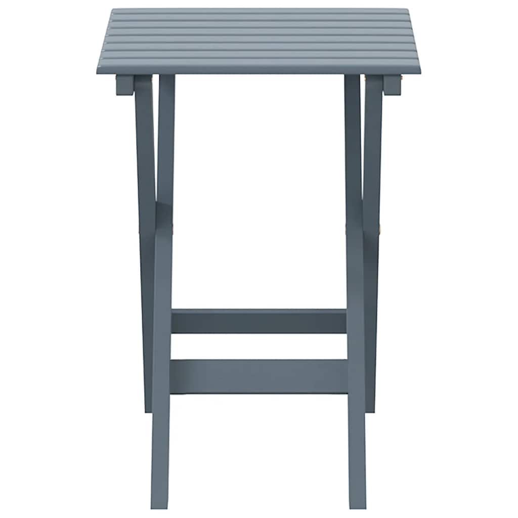Side Table Foldable Grey Solid Wood Poplar