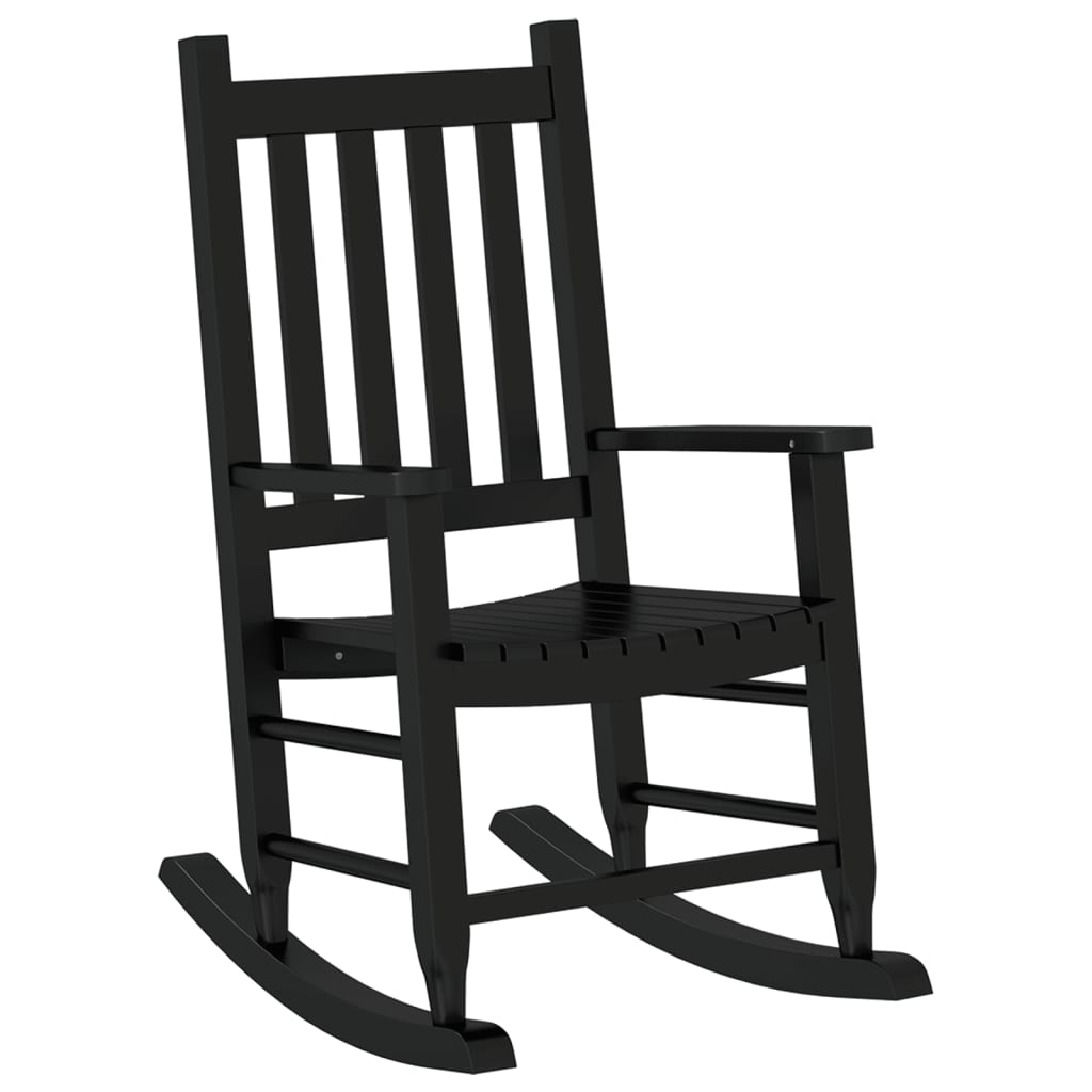 vidaXL Rocking Chair for Children Black Solid Wood Poplar