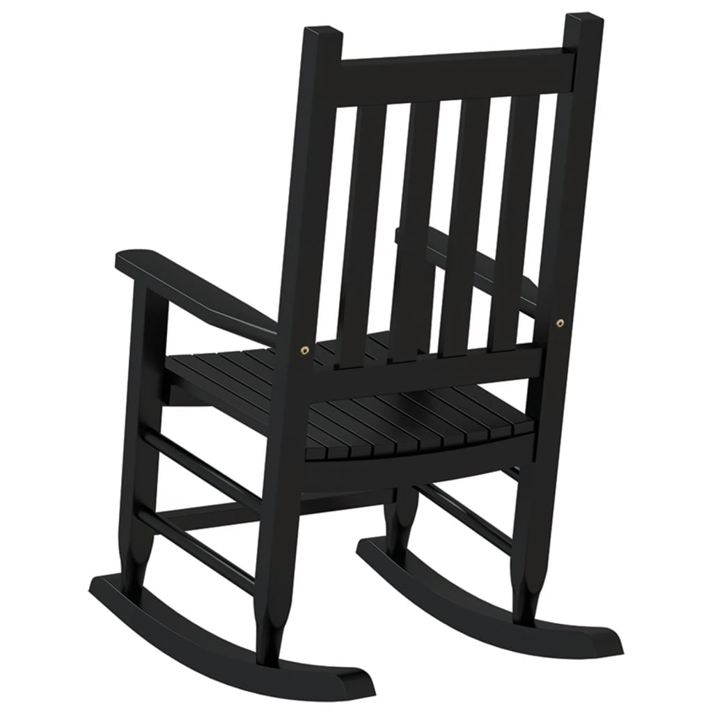 vidaXL Rocking Chair for Children Black Solid Wood Poplar