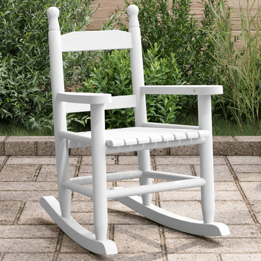 vidaXL Rocking Chair for Children White Solid Wood Poplar