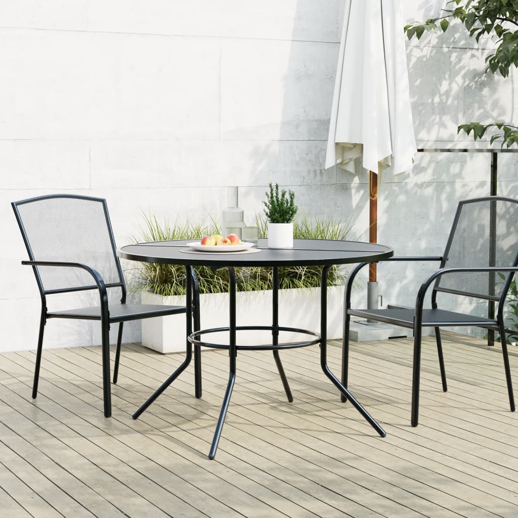 Patio Table Round Anthracite Ø110x72,5 cm Powder-coated Steel