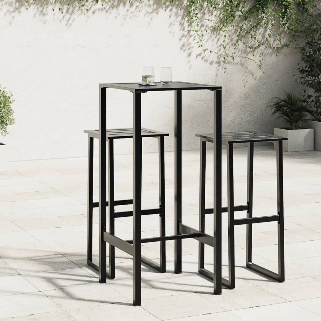 vidaXL Bar Table Black 50x50x110 cm Powder-coated Steel