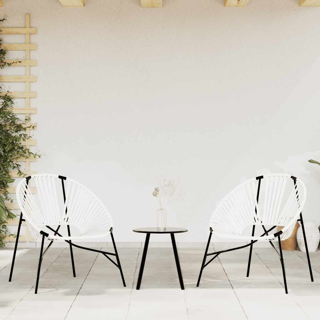 Garden Egg Chair Black and White Poly Rattan