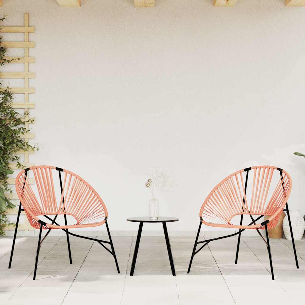 Garden Egg Chair Black and Orange Poly Rattan