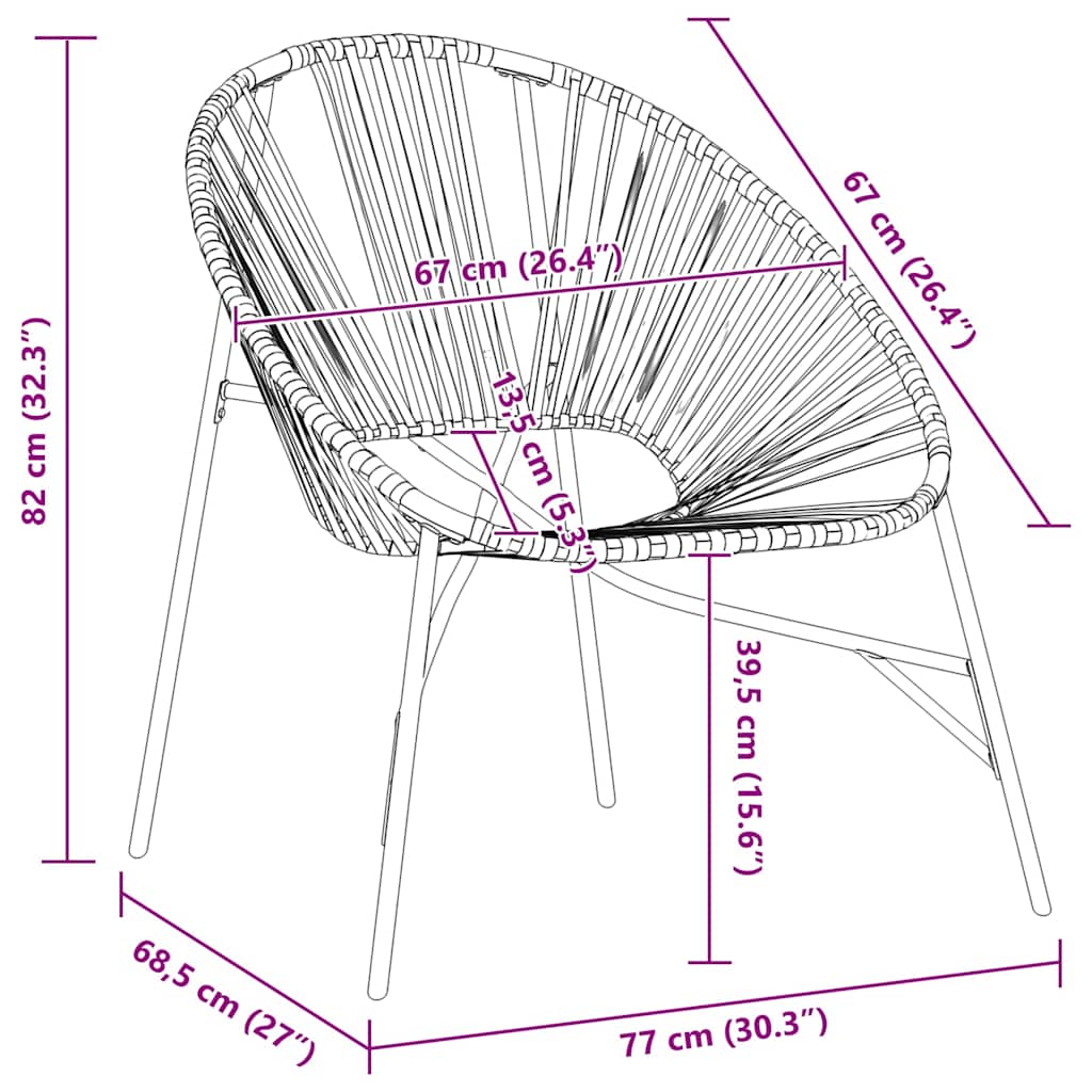 Garden Egg Chair Black and Orange Poly Rattan