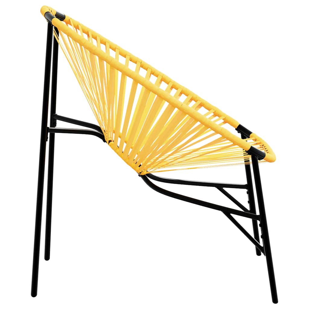 Garden Chair Set 3 pcs Black and Yellow Poly Rattan