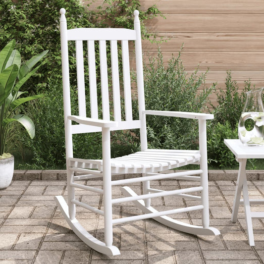 vidaXL Rocking Chairs with Curved Seats 2 pcs White Solid Wood Fir